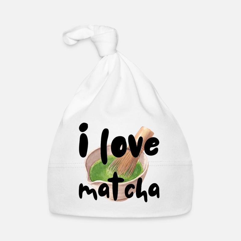 I love matcha Spruch Sprüche Geschenkidee Geschenk Baby Bio-Mütze