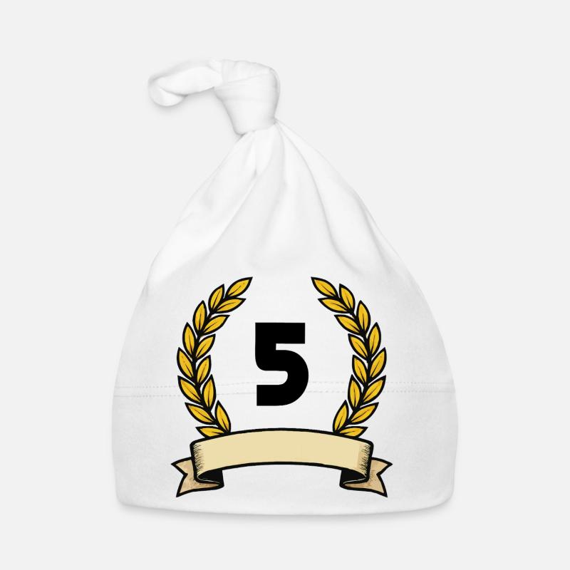 Couronne de laurier dorée numéro 5 Bonnet bio Bébé
