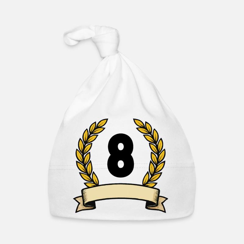 Golden laurel wreath number 8 Organic Baby Cap