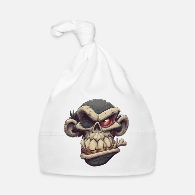 Monkey Skull Grin Organic Baby Cap