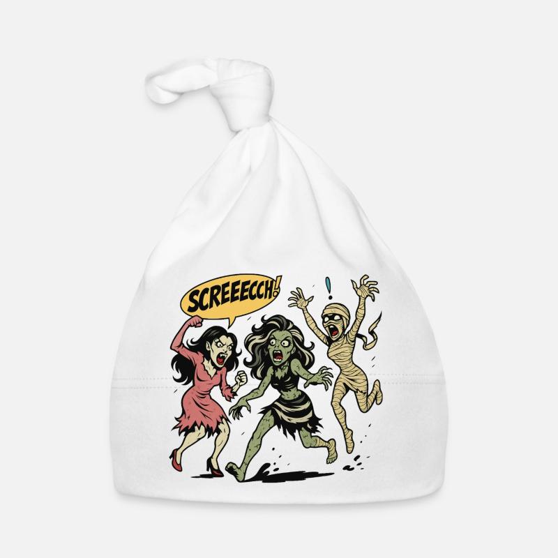 Zombie trio in screaming comic style Organic Baby Cap