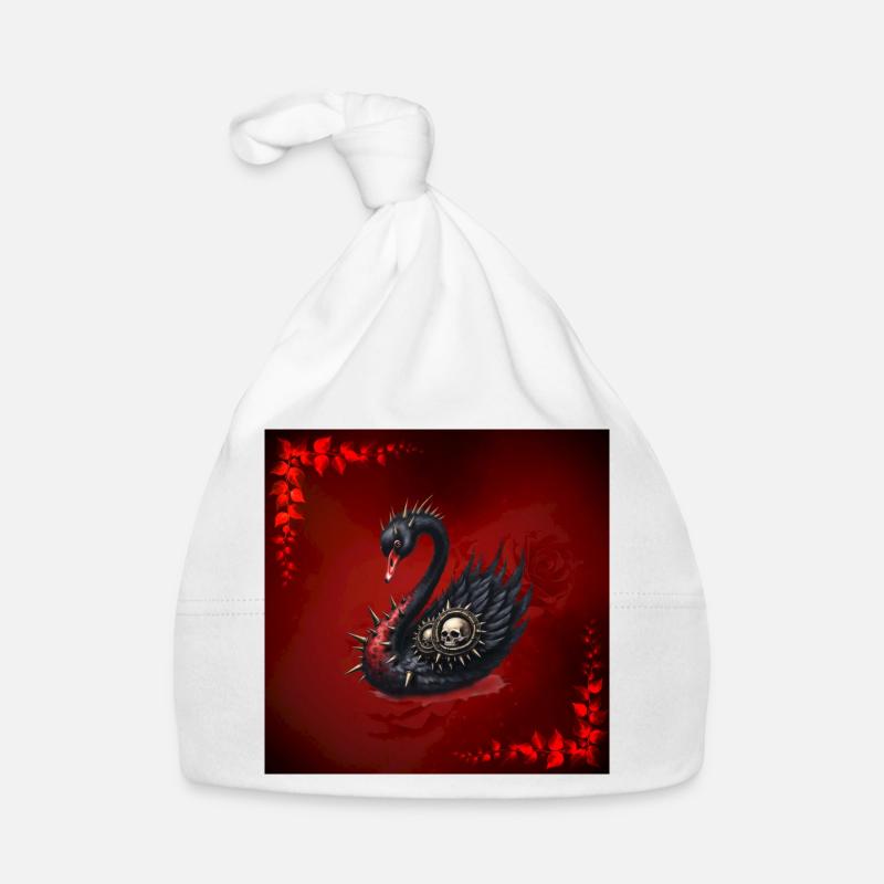 Black Swan with Thorns Organic Baby Cap