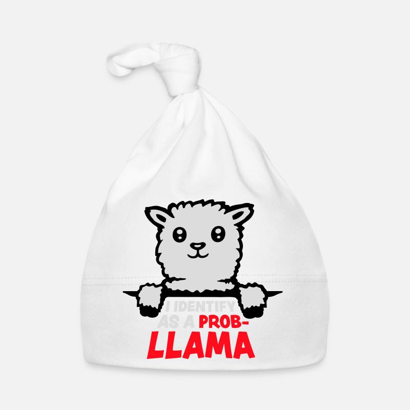 I Identify As A Probllama Cool Lama Problem Spruch Baby Bio-Mütze