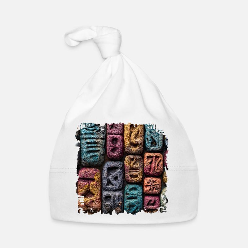 Bunte Steinbuchstaben Muster Baby Bio-Mütze