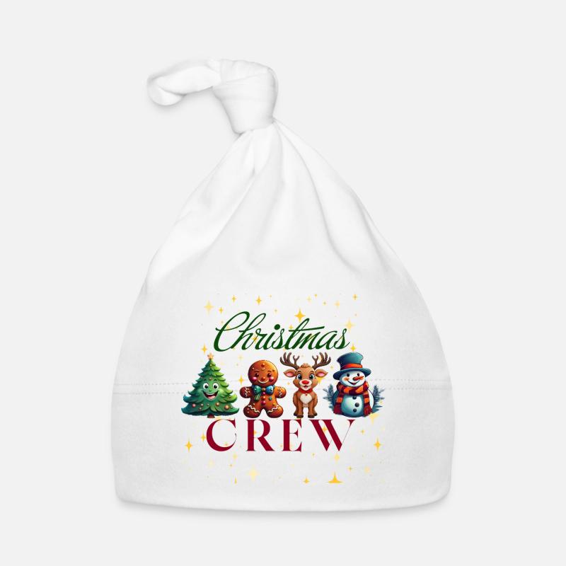 Motifs de l’équipage de Noël - Bonnet bio Bébé - blanc