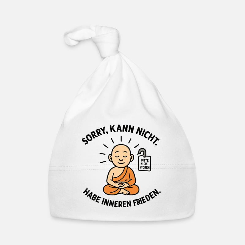 Innerer Frieden Mönch Spruch Baby Bio-Mütze
