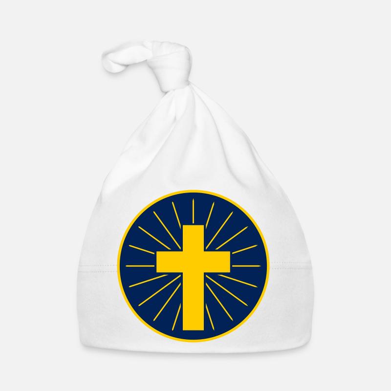 Croix Dorée Avec Rayons Bonnet bio Bébé
