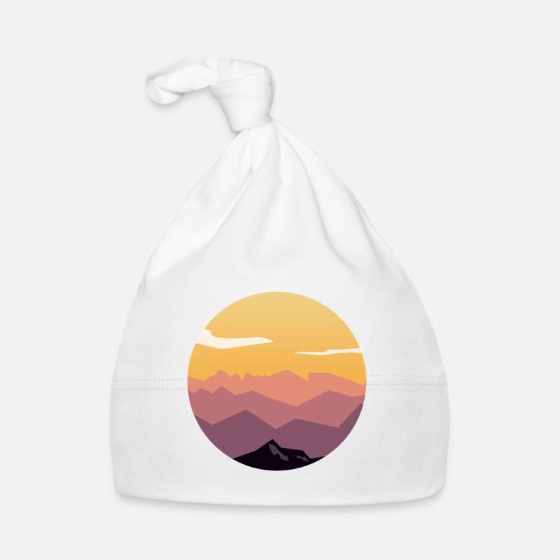 Circle Sunset Mountain Gradient Baby Bio-Mütze