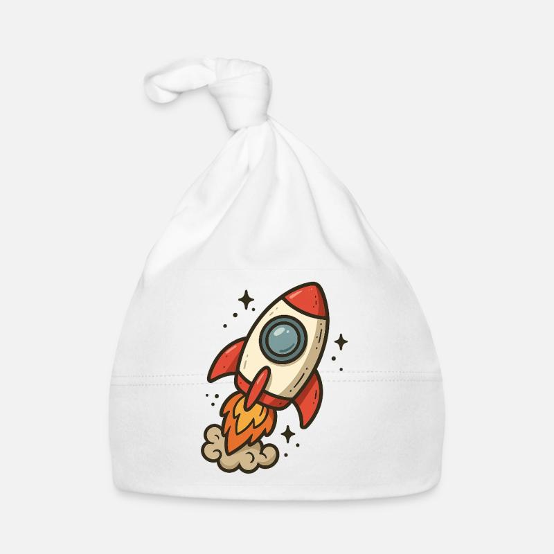 Fusée cartoon spatiale Bonnet bio Bébé