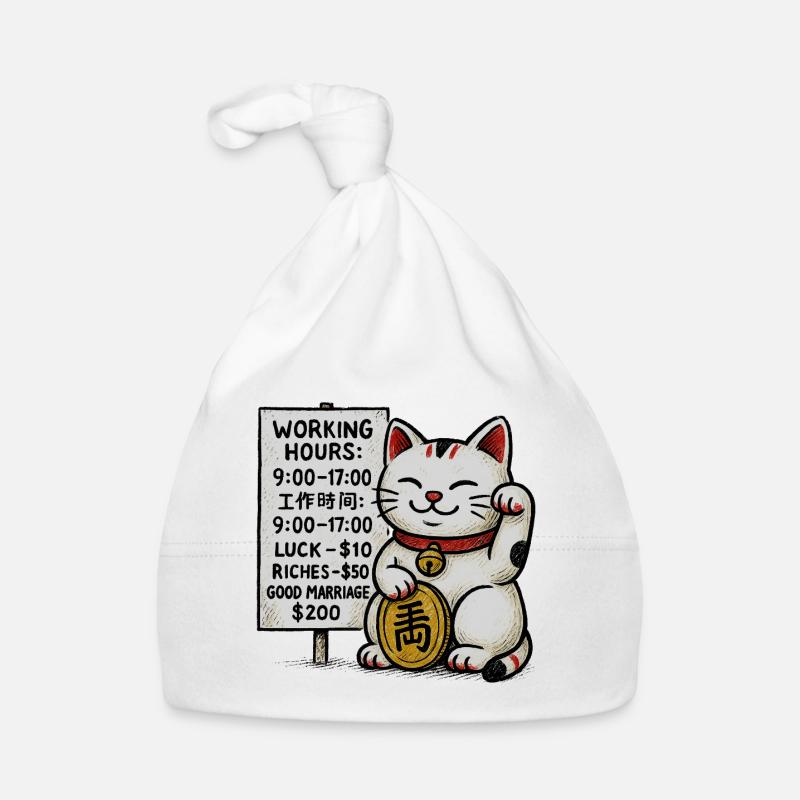 Lucky Cat Fortune Schild Baby Bio-Mütze
