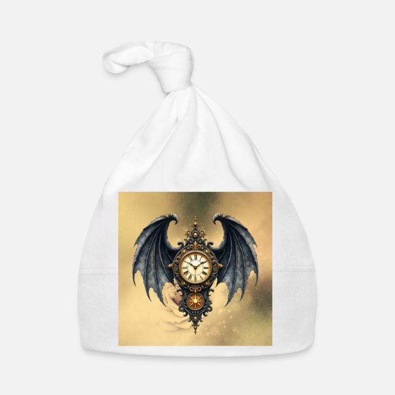 Steampunk Gothic Winged Watch Organic Baby Cap