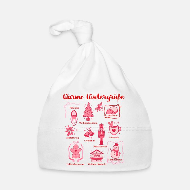 Warmth Winter Greetings Pink Figurines Organic Baby Cap