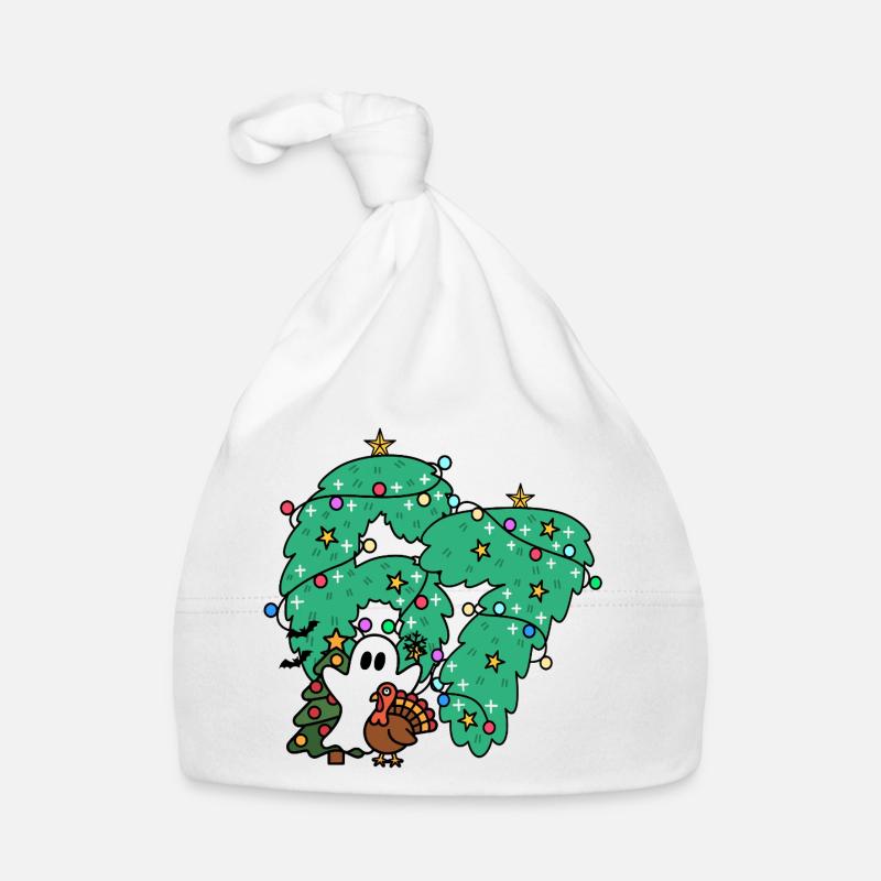 67 Nummern Whimsical Ghost Under Festive Evergreen Baby Bio-Mütze