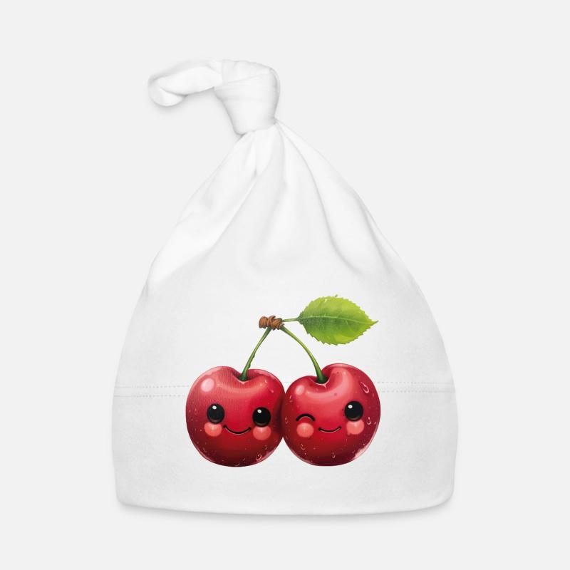 Cerises avec un visage Bonnet bio Bébé