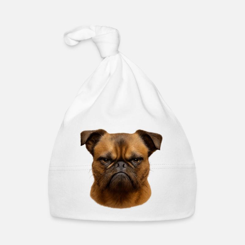 Grimmiger Pug Kopf Illustration Baby Bio-Mütze