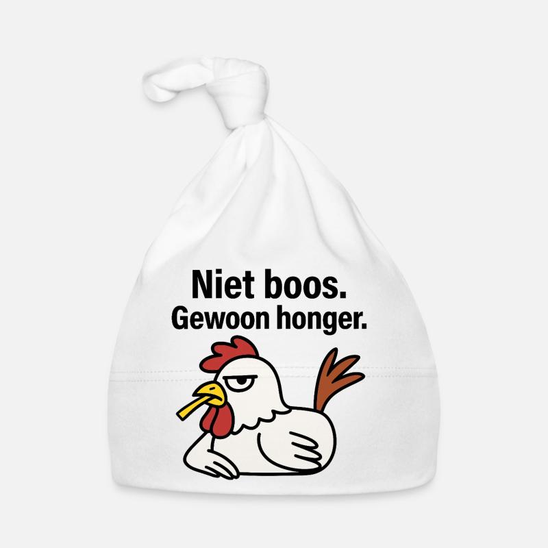 Ne te fâche pas. Juste la faim. - Bonnet bio Bébé - blanc