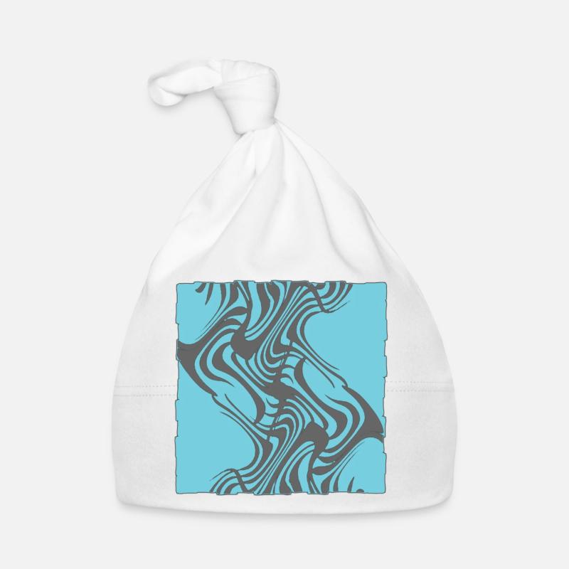 Zebraisches Muster Cyan Baby Bio-Mütze