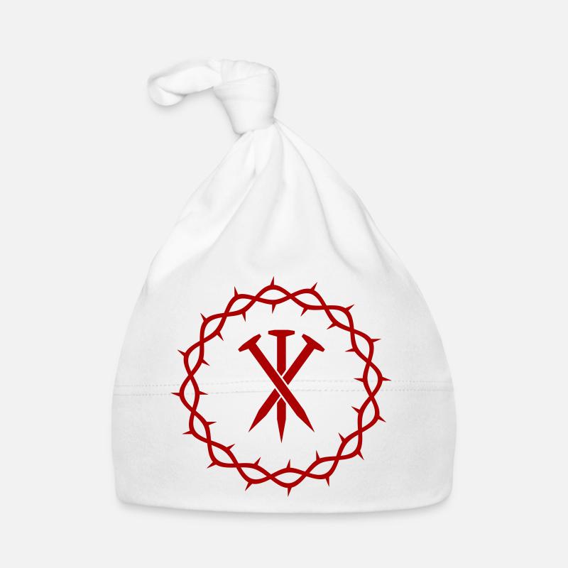 Three nails + Crown of thorns Organic Baby Cap