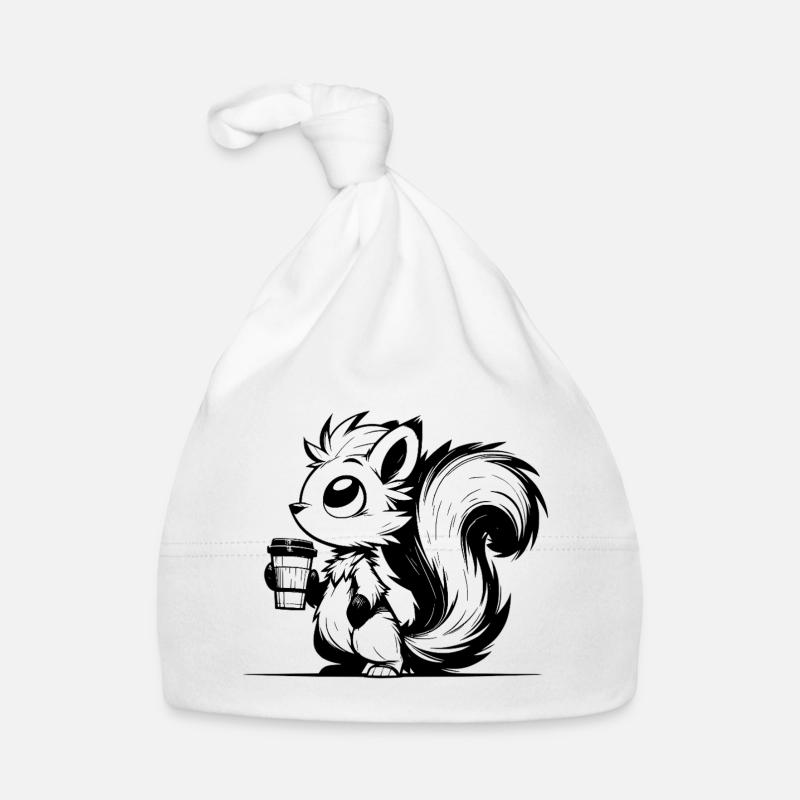 Squirrel in a caffeine rush - I'm already awake Organic Baby Cap