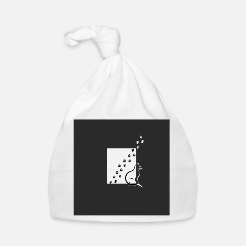 Silhouette du chat Paw Path Bonnet bio Bébé