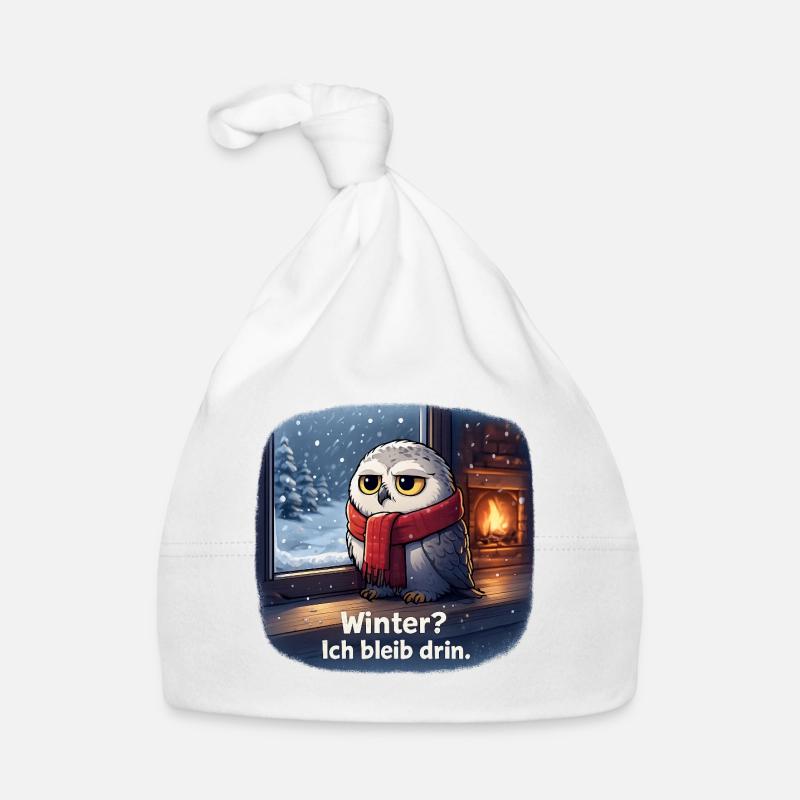Winter Eule: Ich bleib drin Baby Bio-Mütze