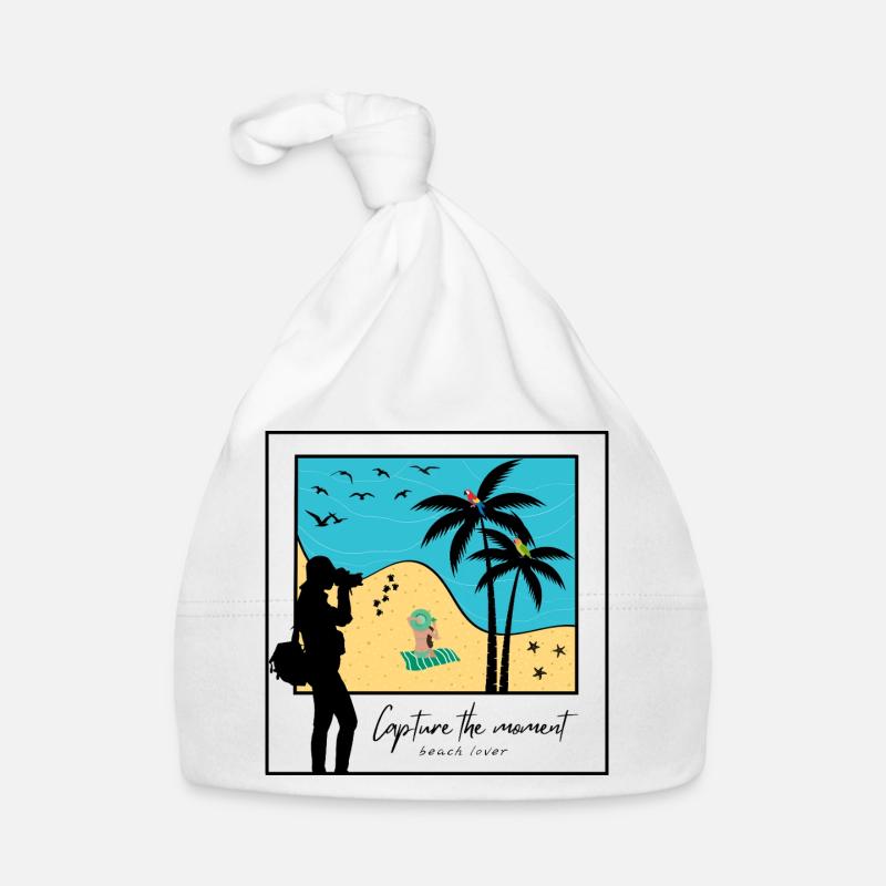 capture the moment beach lover - Bonnet bio Bébé - blanc