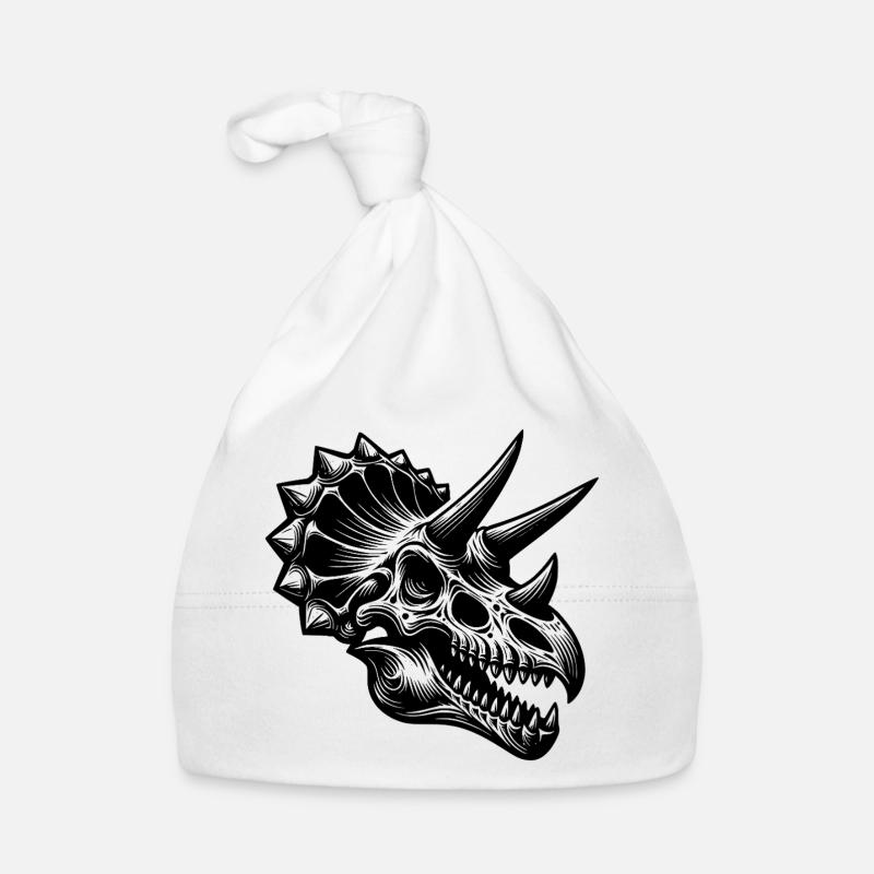 Dinosaur Triceratops Head Fossil Bone Organic Baby Cap