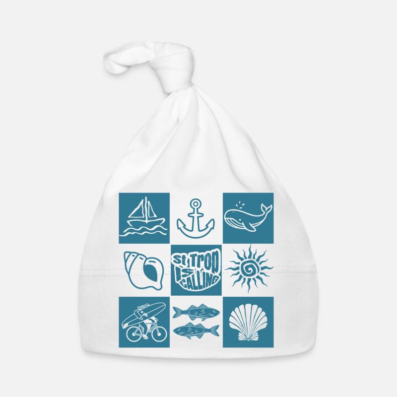 Calls of the Ocean Nautical Patterns Organic Baby Cap