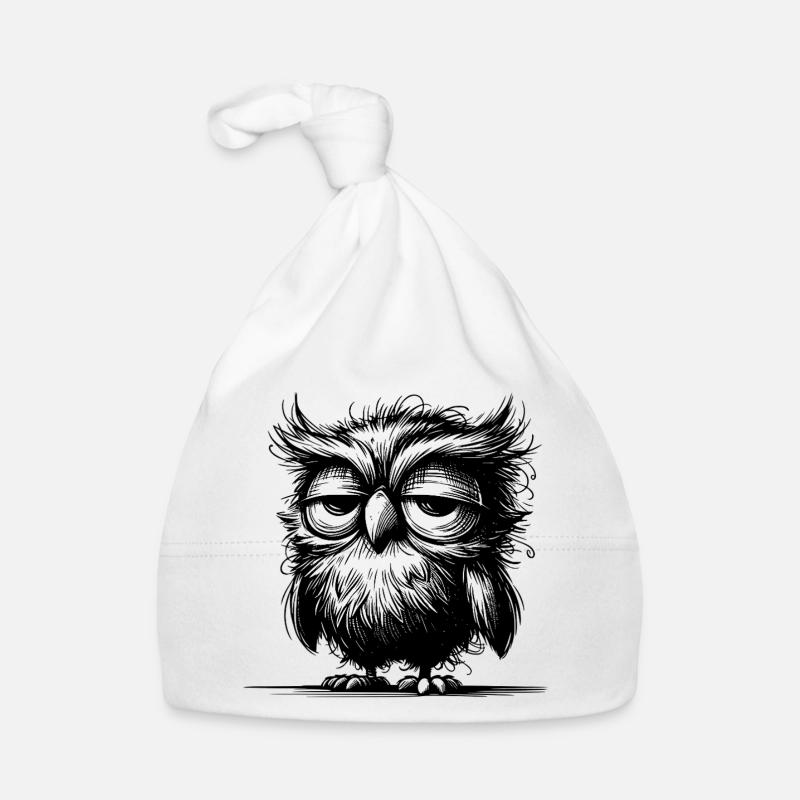 Owl, I'm not grumpy, just not well rested Organic Baby Cap