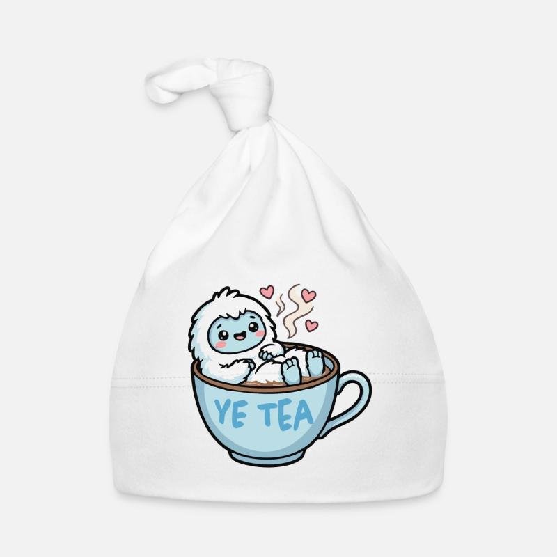 Yeti in a tea mug Organic Baby Cap