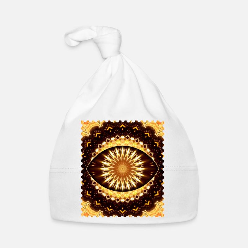 Motif oculaire de feu kaléidoscope - Bonnet bio Bébé - blanc