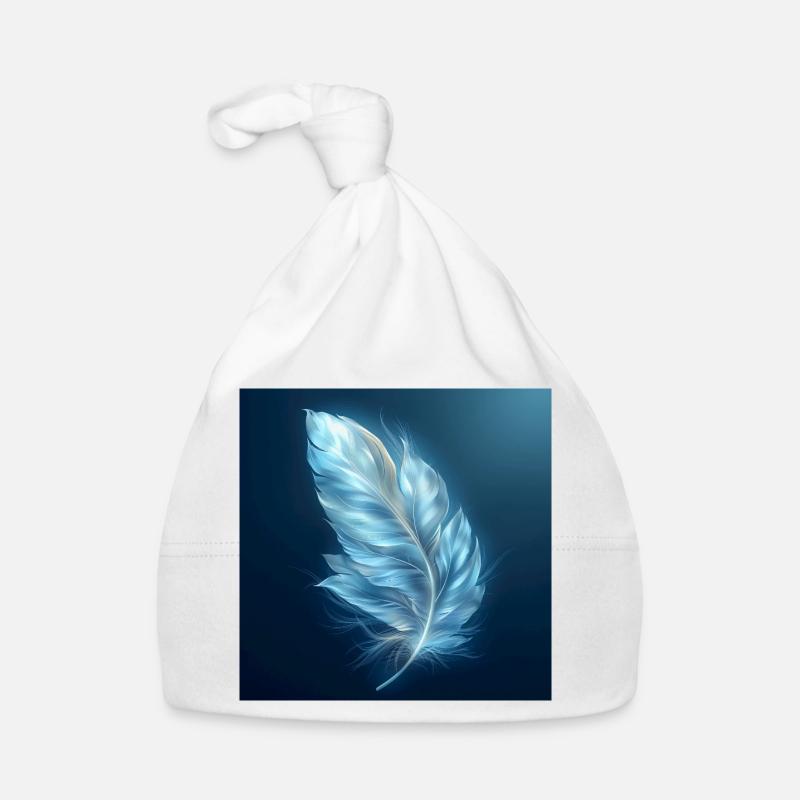 Ätherische Feder leuchtend – Symbol des Lichts Baby Bio-Mütze