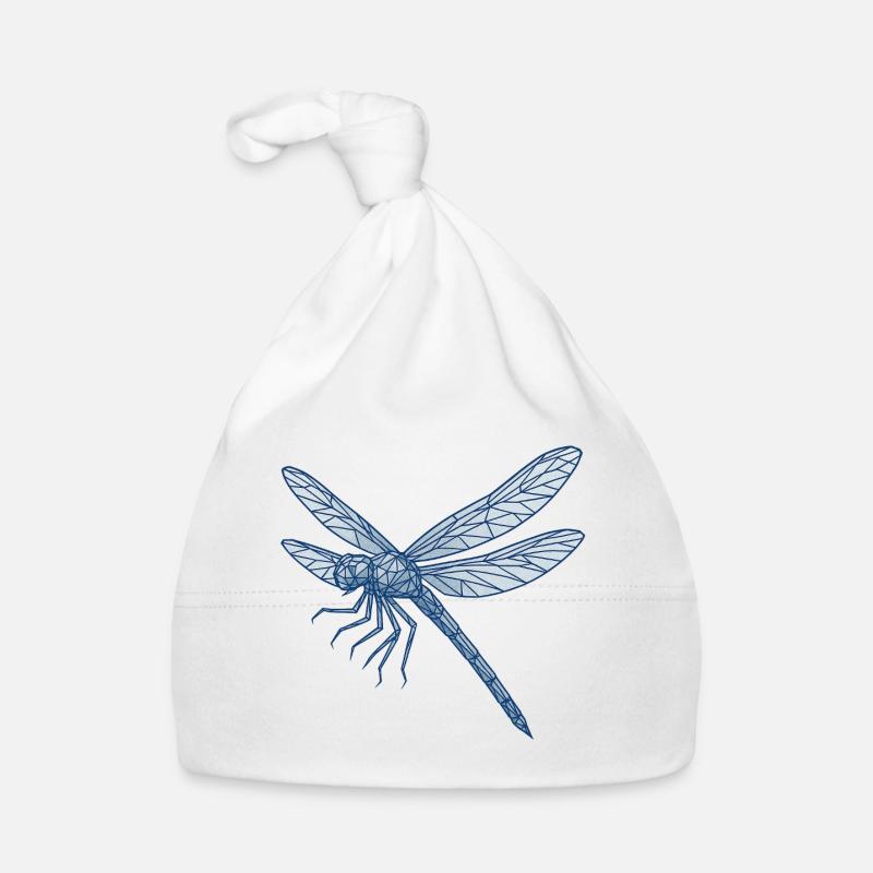 Geometrische Blaue Libelle Baby Bio-Mütze