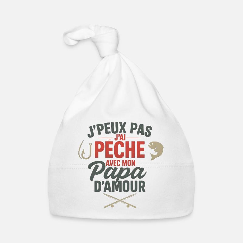 Pêche avec papa d'amour Bonnet bio Bébé