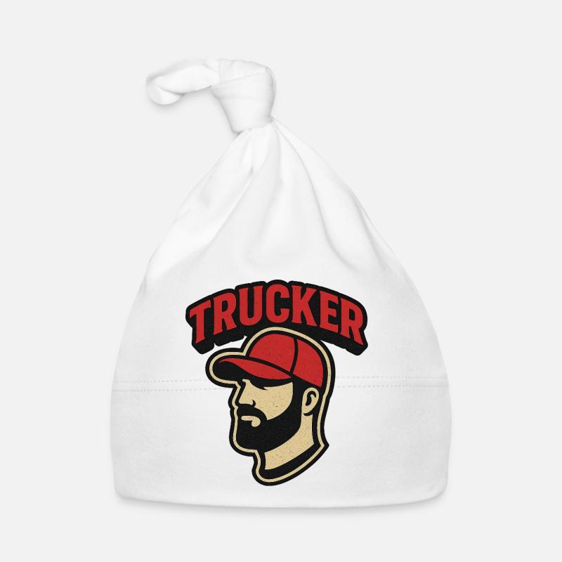 Trucker Kopf mit rotem Cap Baby Bio-Mütze