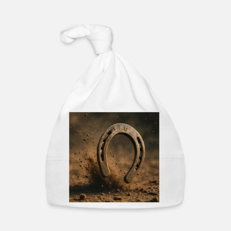 Fer à cheval dans la poussière Bonnet bio Bébé