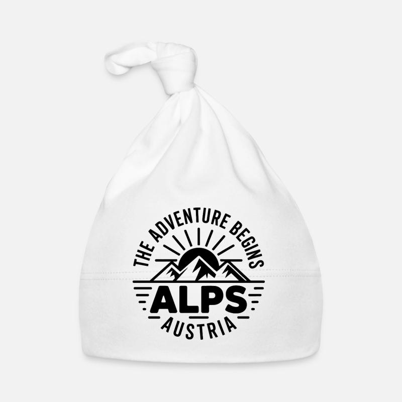 Alpen – Das Abenteuer beginnt – Souvenir-Design Baby Bio-Mütze