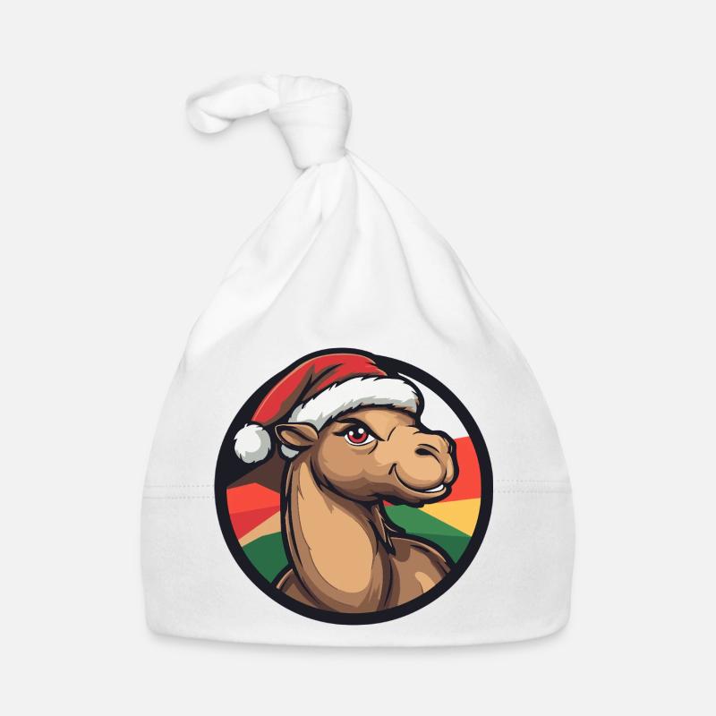 Kamel mit Weihnachtsmütze Baby Bio-Mütze