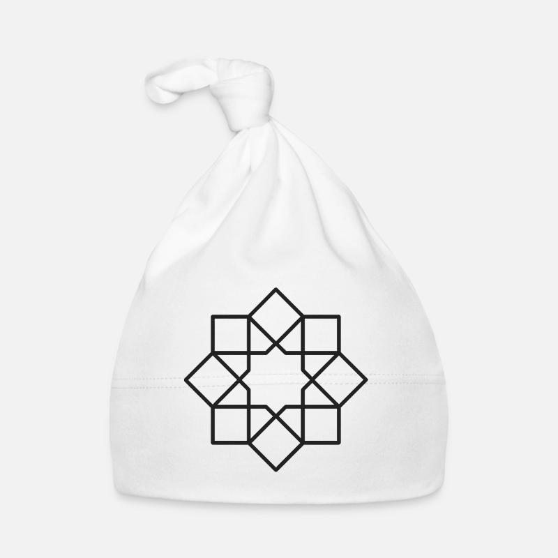 Geometric Square Star Circle Pattern Organic Baby Cap