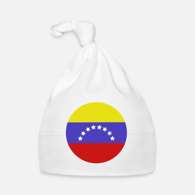 Drapeau rond du Venezuela Bonnet bio Bébé