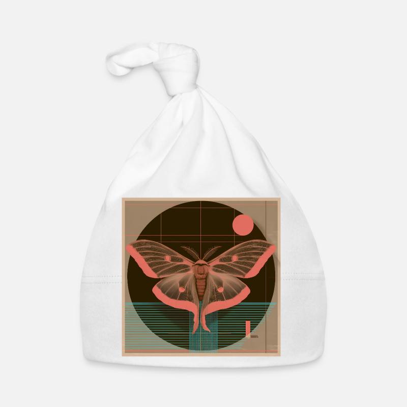 Luna Moth – Rétro Geometry Moth Design Bonnet bio Bébé