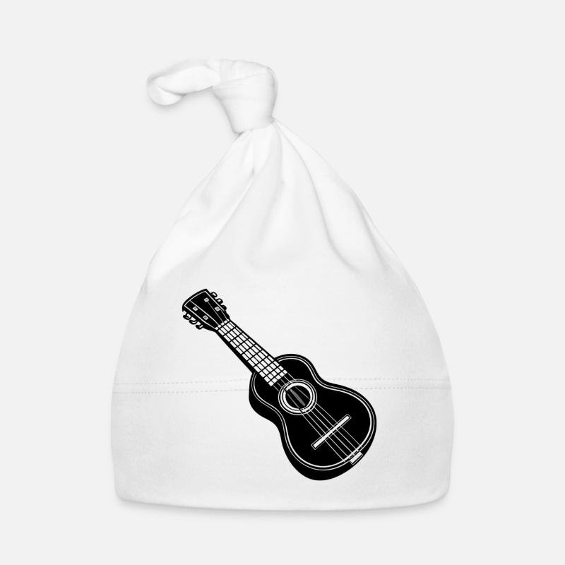 Ukulele - Baby Bio-Mütze - Weiß