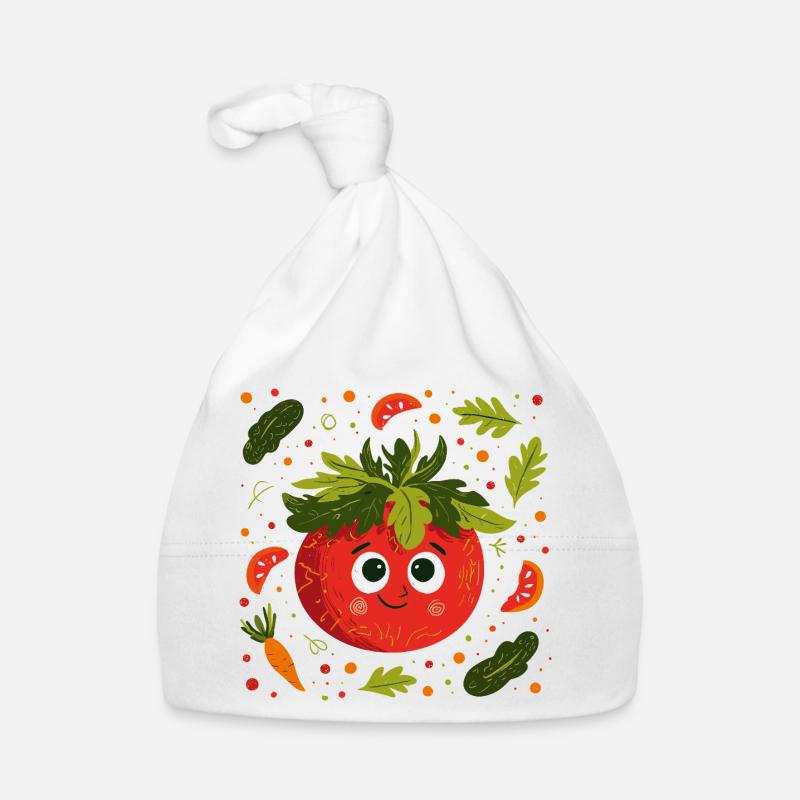 Tomate joyeuse avec une couronne d’herbes Bonnet bio Bébé
