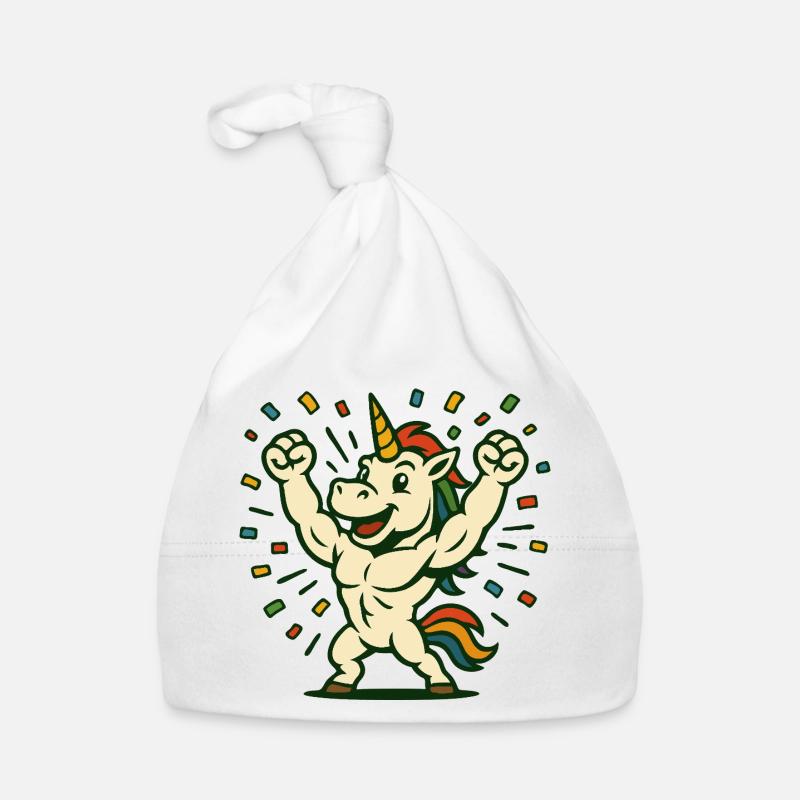 Feier starker Einhorn-Flexing-Partykunst Baby Bio-Mütze