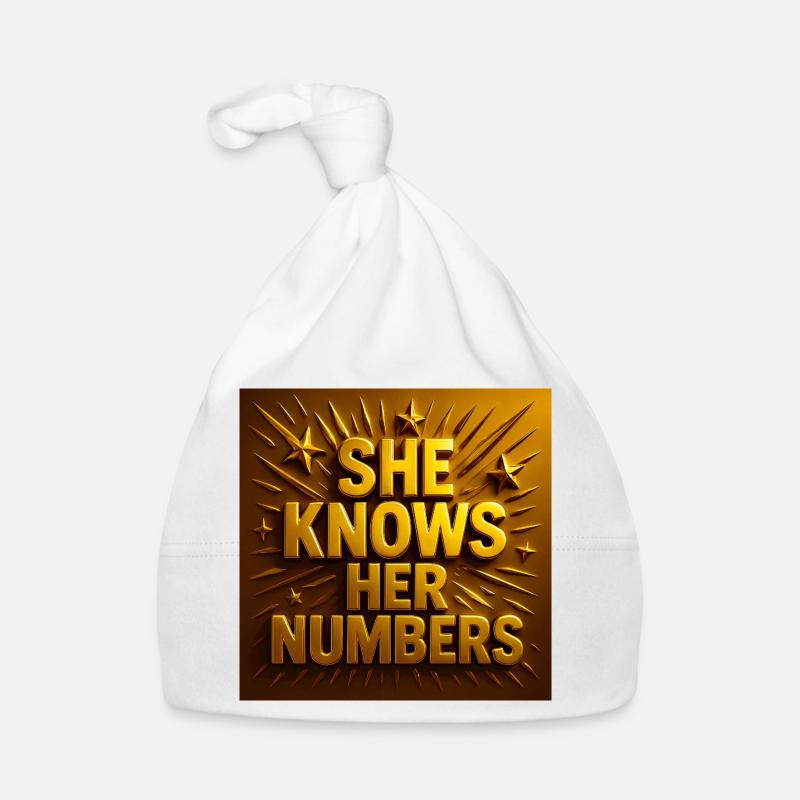 She Knows Her Numbers Organic Baby Cap