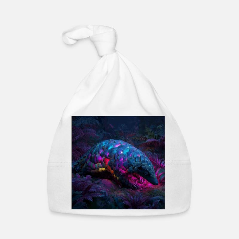 Cyberpunk Pangolin Jungle Sci-Fi Art Neon Organic Baby Cap