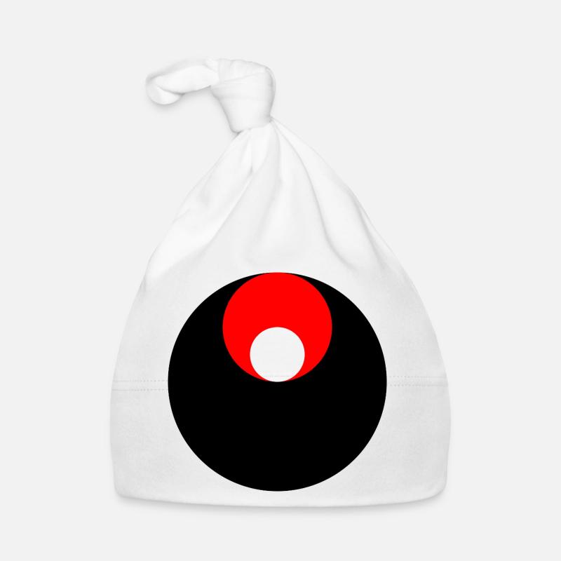 3 circles, black, red and white Organic Baby Cap