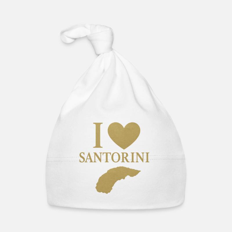 Ich liebe Santorini Gold Baby Bio-Mütze