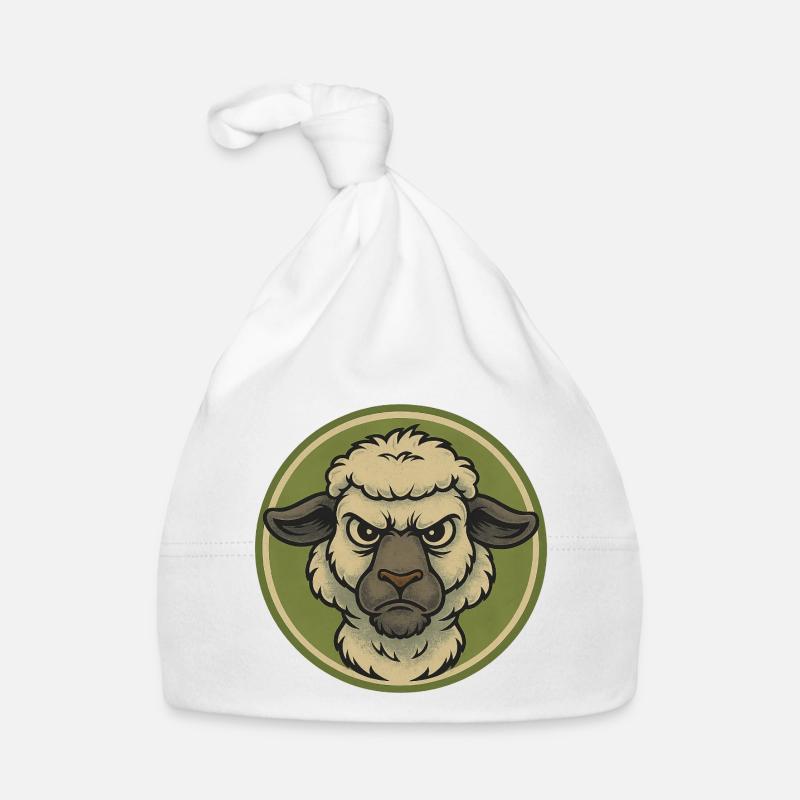 Wütendes Schaf Emblem Baby Bio-Mütze