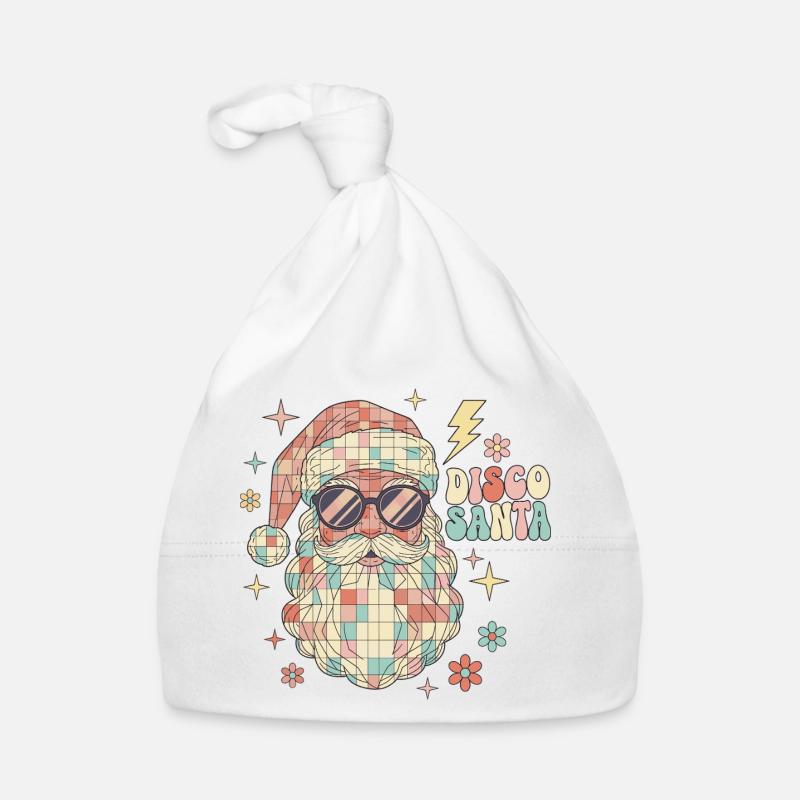Techno disco Santa Claus Ball Drôle Bonnet bio Bébé